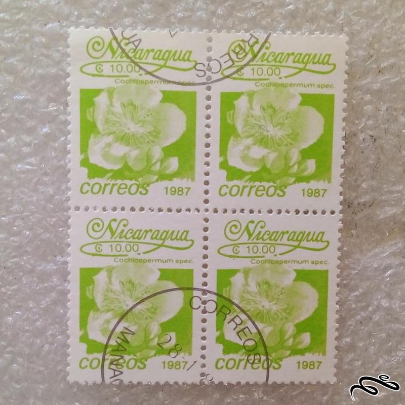 بلوک تمبر نیکاراوئه 1987 گل پنبه ای کخلو سپرموم/گمرکی (36)