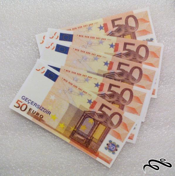 5 برگ طرح اسکناس 50 یورو . فانتزی . (12-5) (113)