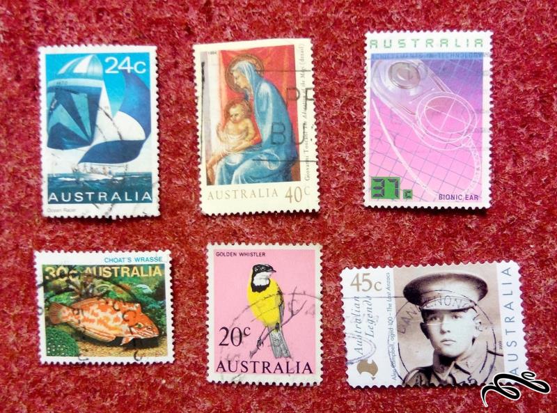 6 عدد تمبر زیبای مختلف استرالیا . ارزشمند (27)44