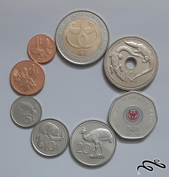 ست کامل سکه های کمیاب پاپوا گینه نو