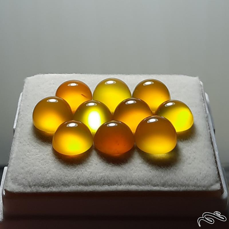 مجموعه 10 قطعه عقیق زرد اصل معدنی