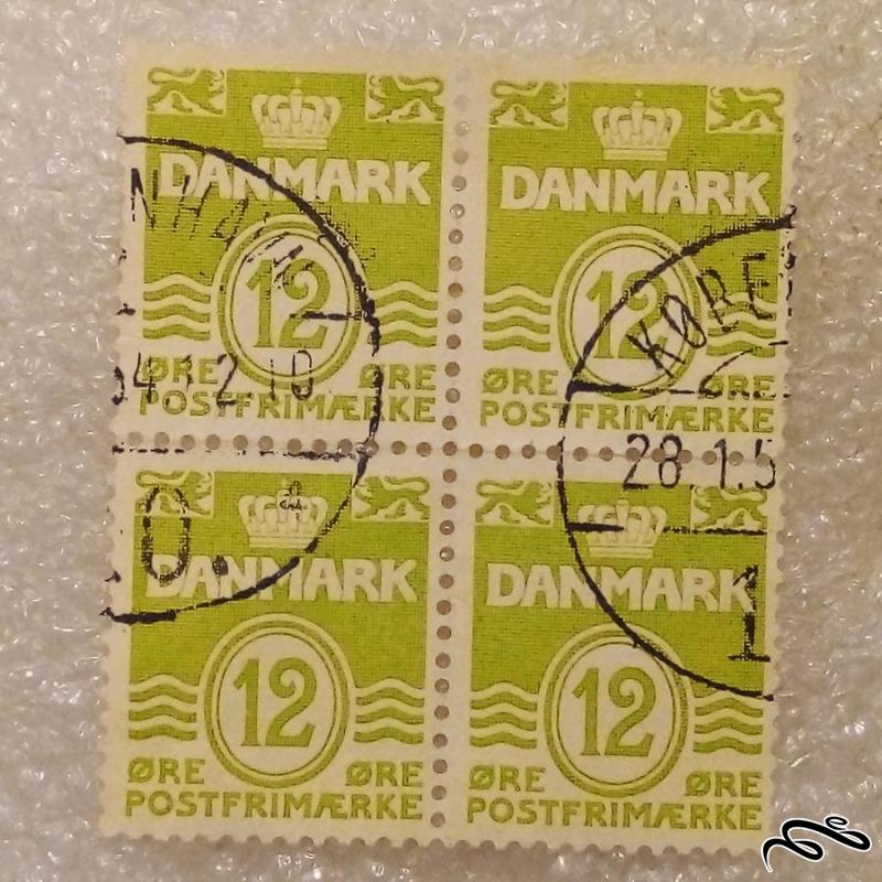 بلوک تمبر قدیمی باارزش ۱۹۵۴ دانمارک . مهر کپنهاگ . مالیاتی . باطله (۹۳)۴