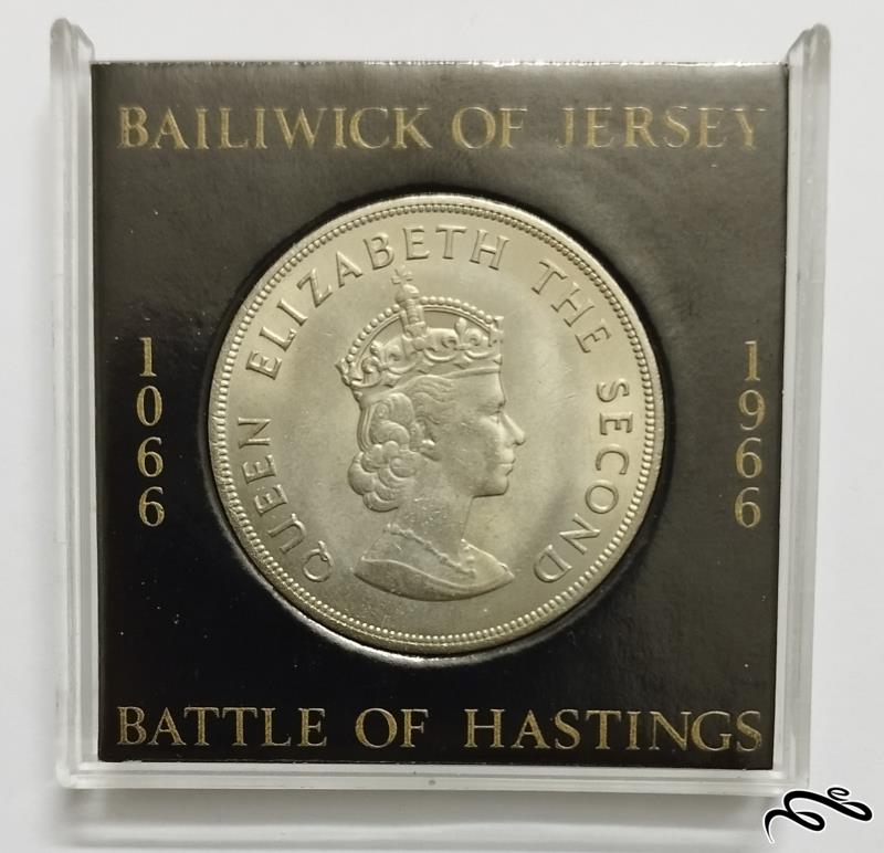 سکه پنج شیلینگ الیزابت دوم جرسی 1966