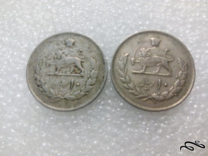 ۲ سکه زیبای ۱۰ ریال ۱۳۵۳و ۱۳۵۴ پهلوی.با کیفیت (۰)۴۰