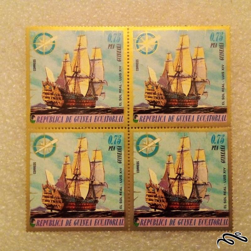 بلوک تمبر 1975 گینه استوایی کشتی بادبانی (48)