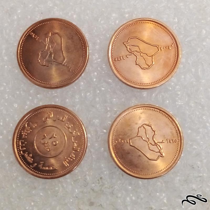 ۴ سکه زیبای ۲۵ دینار عراقی (۰)۵+