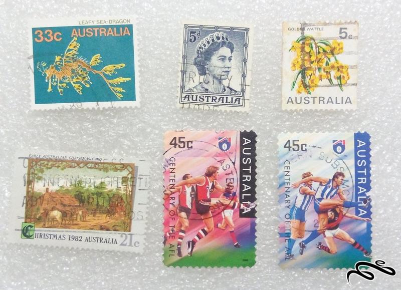 6 عدد تمبر زیبای مختلف استرالیا . ارزشمند (27)66