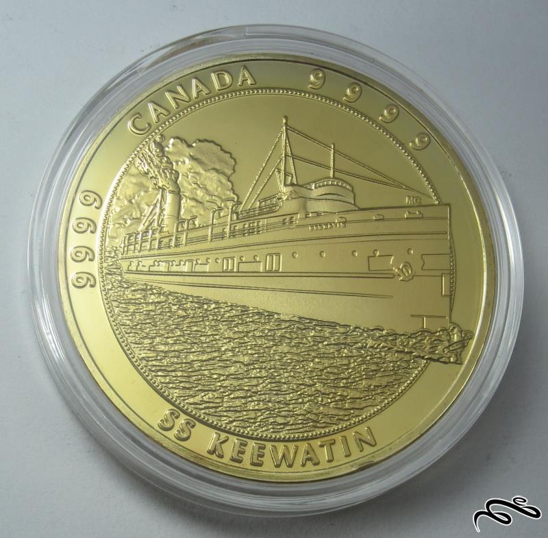 سکه یادبود کشتی اس اس کیواتین با روکش آب طلا
