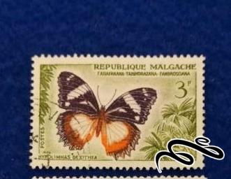 تمبر زیبا و قدیمی مالگاچی ماداگاسکار . پروانه . باطله (۹۴)۲