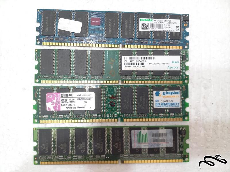 انواع رم DDR 512MB در برندهای مختلف