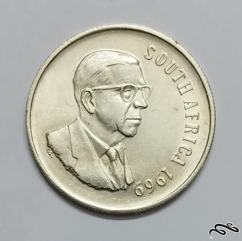 سکه نقره یادبودی یک راند آفریقای جنوبی 1969