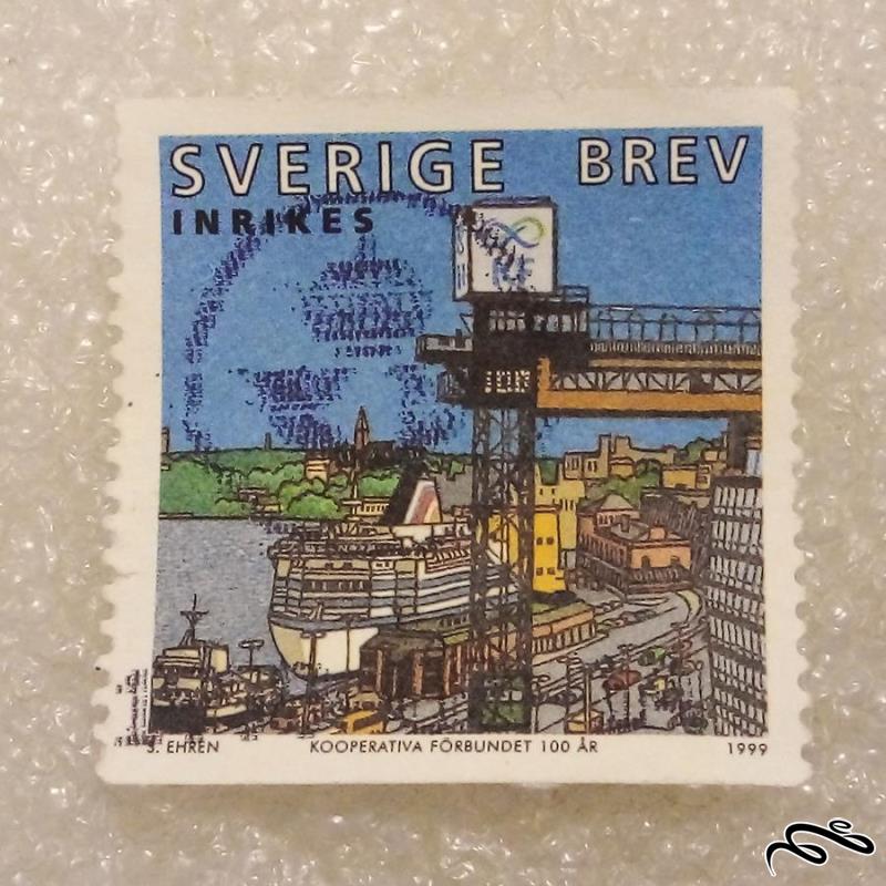 تمبر باارزش BREV سوئد ۱۹۹۹ بدون مبلغ و ۲ طرف بیدندانه.اسکله.باطله (۹۳)۵