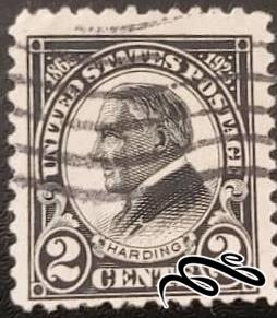 تمبر زیبای قدیمی ۲ سنت امریکا هاردینگ کمیاب (۹۵)۱