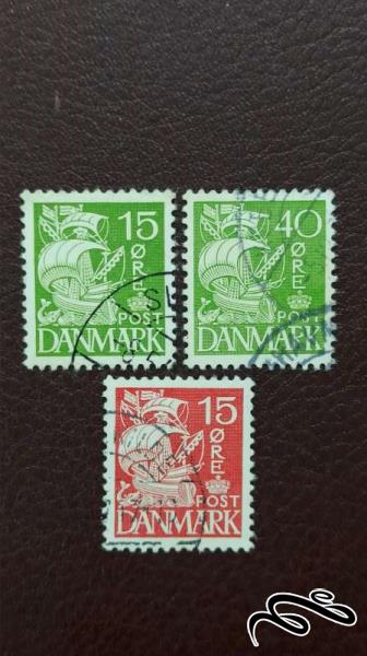 3 تمبر دانمارک (کد 24)