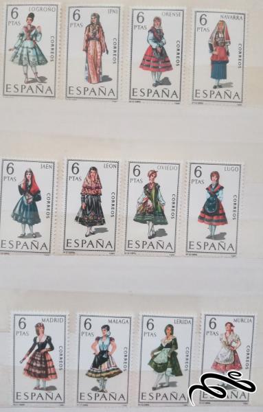 لباسهای محلی اسپانیا سری کامل 1969 میلادی