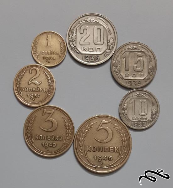 ست کامل سکه های قدیمی شوروی