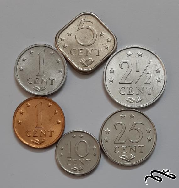 ست کامل سکه های آنتیل هلند