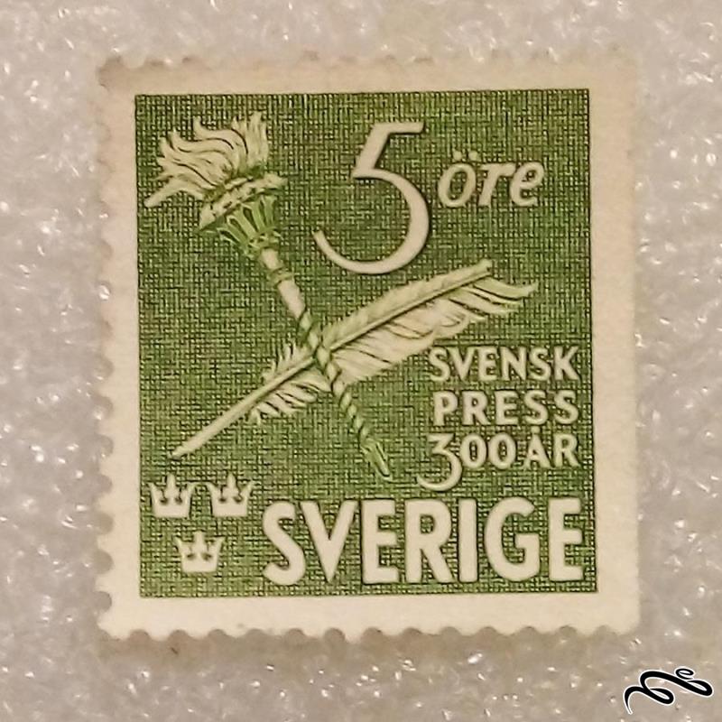 تمبر باارزش قدیمی سوئد . باطله (۹۳)۵