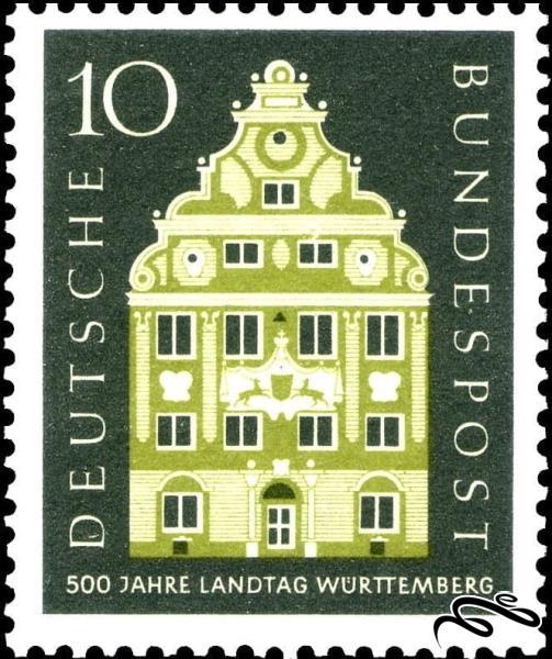 تمبر زیبای ۱۹۵۷ باارزش Württemberg Landtag المان (۹۳)۰
