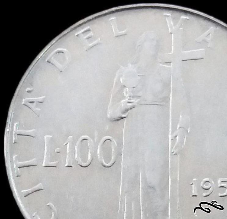 100 لیر کمیاب 1957 واتیکان (گالری بخشایش)