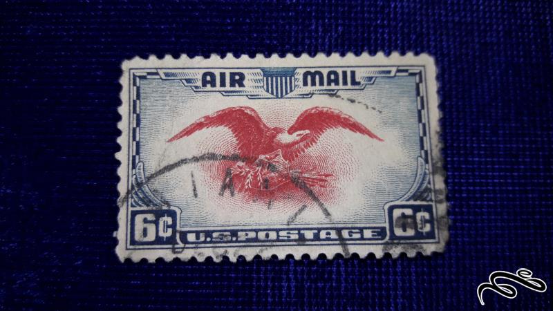 تمبر خارجی قدیمی و کلاسیک پست هوایی آمریکا