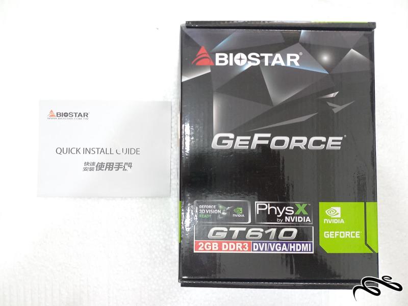 کارتن و دفترچه Biostar GT610 2GB DDR3