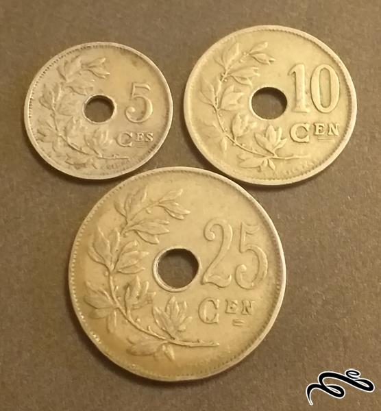 ست 3تایی سکه های قدیمی بلژیک