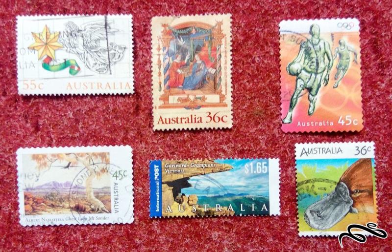 ۶ عدد تمبر زیبای مختلف استرالیا . ارزشمند (۲۷)۵۷