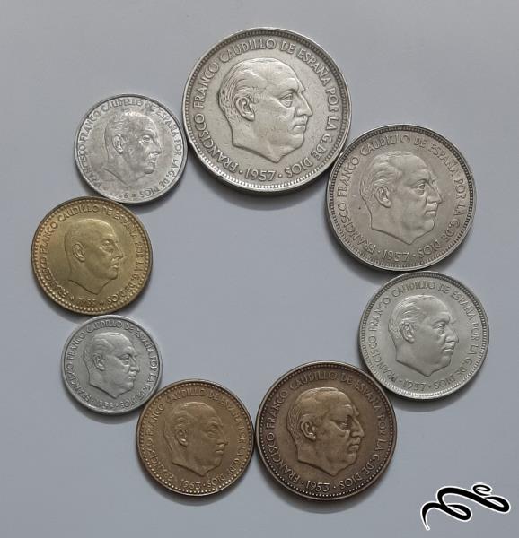 ست کامل سکه های اسپانیا