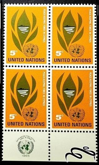 بلوک تمبر U N Peace-keeping Force in Cyprus باارزش ۱۹۶۵ سازمان ملل نیویورک (۰۰)+