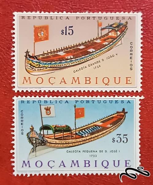 2 تمبر باارزش قدیمی موزامبیک . قایق (93)9