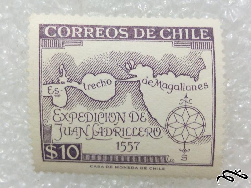 تمبر قدیمی و ارزشمند نقشه شیلی (۹۸)۴ F