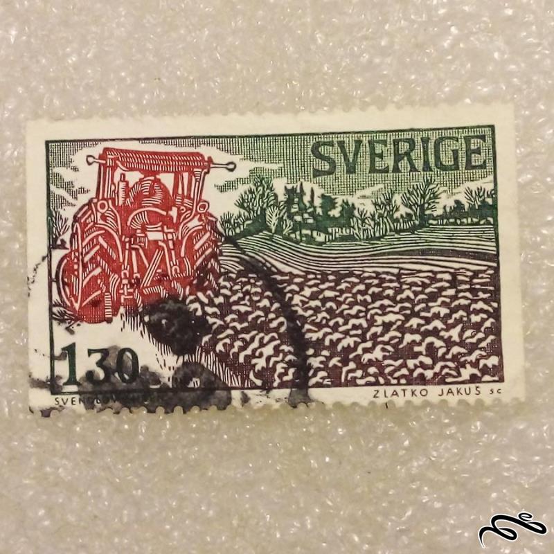 تمبر زیبای باارزش سوئد . کشاورزی . باطله (93)3