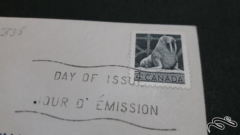 پاکت تمبر مهر روز کلاسیک و قدیمی کانادا سال 1954