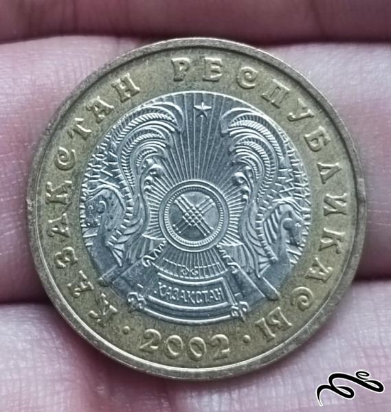 سکه زیبای بایمتال 100 تنگه قزاقستان