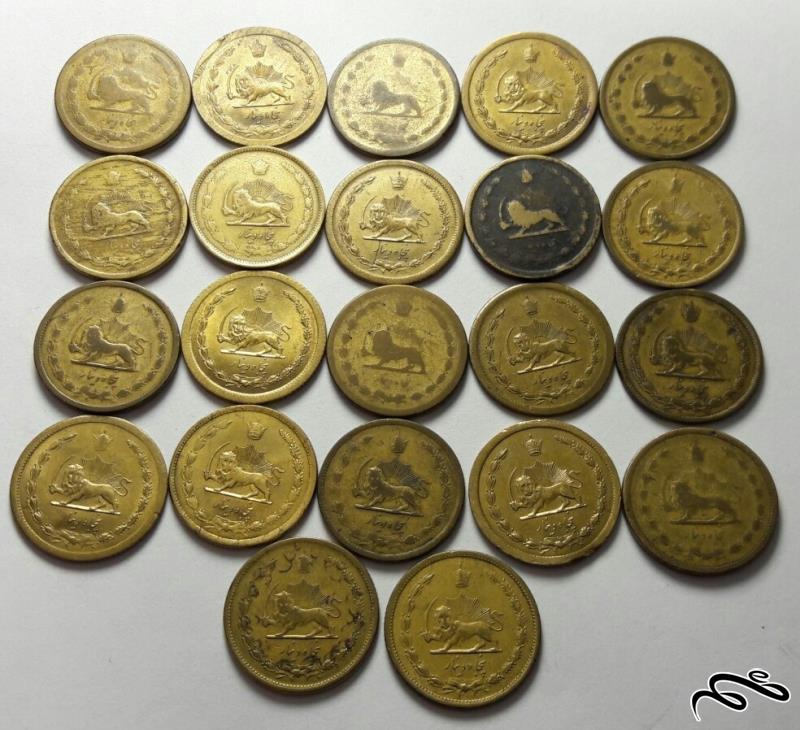 مجموعه 22 سکه 50 دینار برنزی سالهای مختلف
