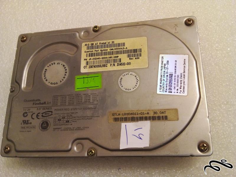 هارد HDD دیسک اینترنال کمیاب ۳۰ گیگا بایت کوانتوم سالم (ک ۳)۱۶