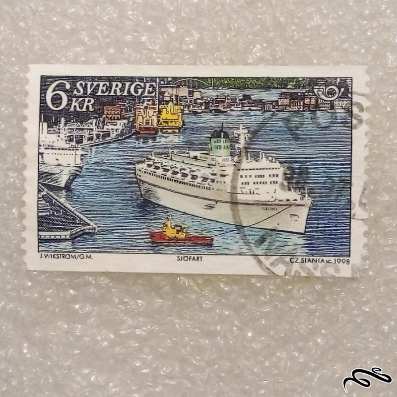 تمبر زیبای باارزش 1998 سوئد . کشتی (93)2