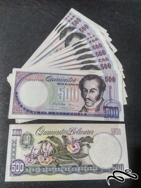10 برگ 500 بولیوار ونزوئلا  1998 بانکی و بسیار زیبا ویژه همکار