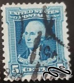 تمبر زیبای قدیمی ۵ سنت امریکا واشنگتون کمیاب (۹۵)۱