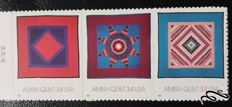 امریکا 2001 / لحاف آمیش - amish quilts / خودچسب
