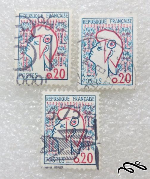 ۳ تمبر ارزشمند ۱۹۶۶ خارجی.فرانسه.باطله (۹۹)۲