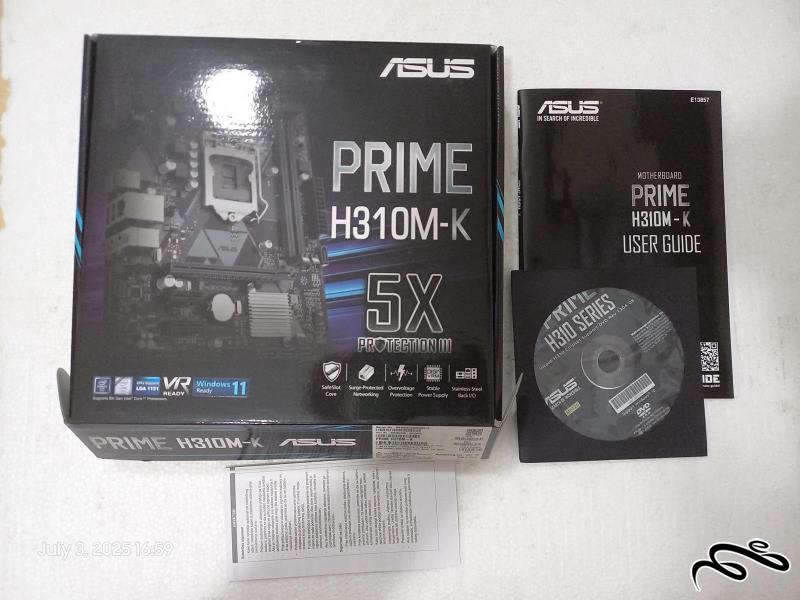 کارتن و دفترچه و درایور Asus Prime H310M-K