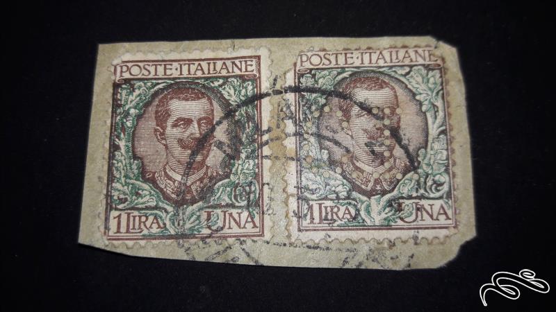 تمبر کلاسیک و ارزشمند بریده از پاکت ( لت )  ایتالیا