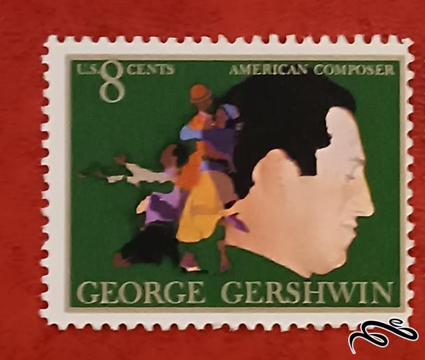 تمبر باارزش قدیمی 8 سنت امریکا . جورج گرشوین (92)0
