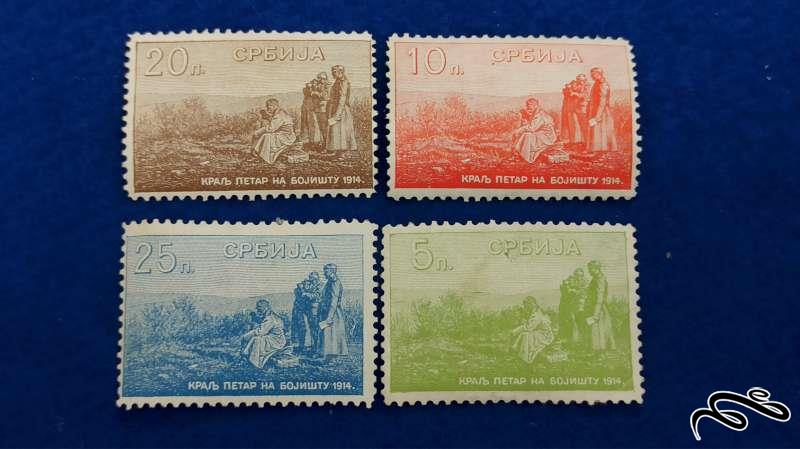 سری 4 تمبر مهر نخورده کلاسیک و قدیمی یوگسلاوی ( کد 35 )