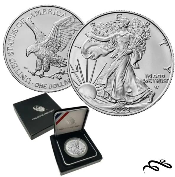 سکه ارزشمند نقره ایگل نوع 2 باجعبه ضرابخانه آمریکا