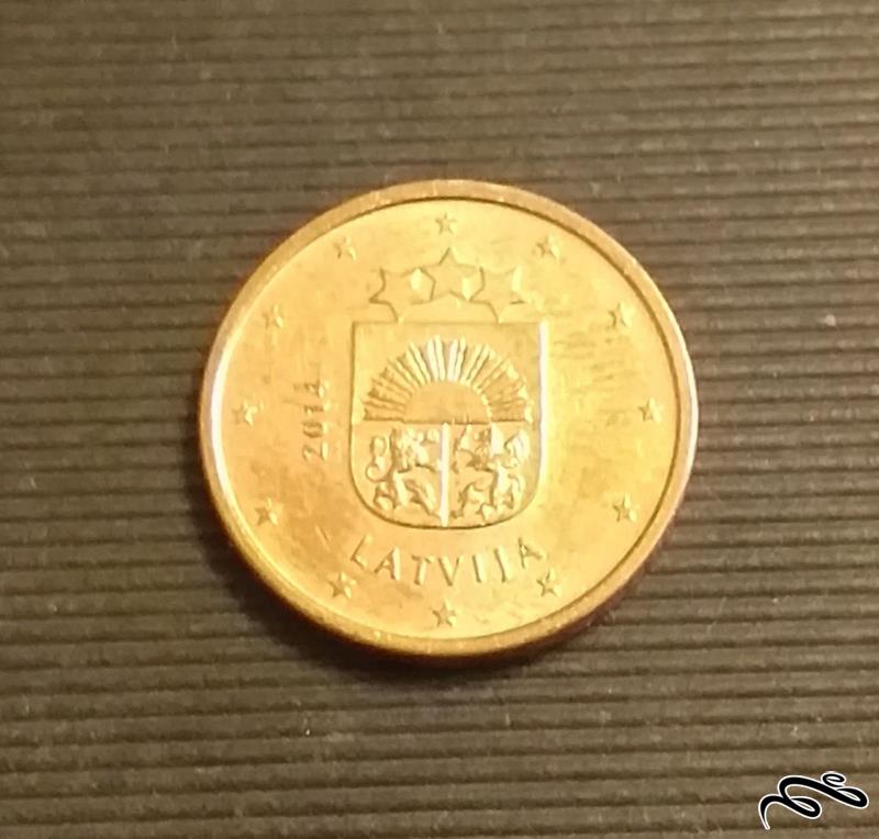 سکه کمیاب 1 سنت یورو لتونی 2014