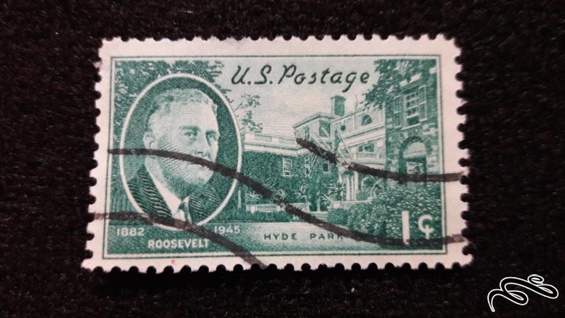 تمبر خارجی قدیمی و کلاسیک ایالات متحده آمریکا روزولت