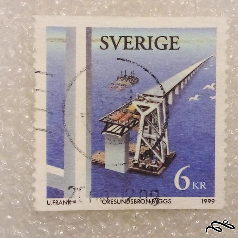 تمبر زیبای باارزش ۱۹۹۹ سوئد . پل سازی . باطله (۹۳)۳